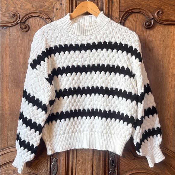 Kirundo Black & Cream Striped Knit Sweater - Picture 2 of 9